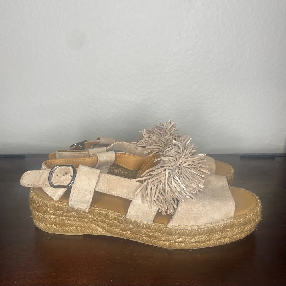 Anthropologie Naguisa Calau Fringe Espadrille Sandals Size 11